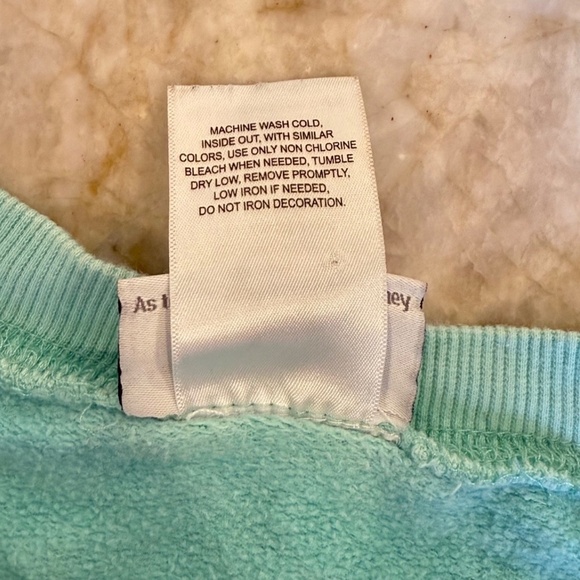 Walt Disney World Parks Unisex Ombre Crewneck Mickey Sweatshirt; Teal Size Large - Picture 7 of 7